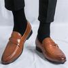 Mode Britannique Nouvelle Chaussures Décontractées Pointues Noir Marron à Enfiler pour Conduire Chaussures de Mariage Formelles pour Homme Sangle Monastique Loafer