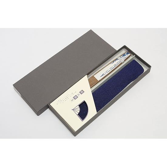 [Hasegawa] Men's Folding Fan, Tailored by Kyoto Artisans, Includes Fan Case, Gift Boxed (Carp)
