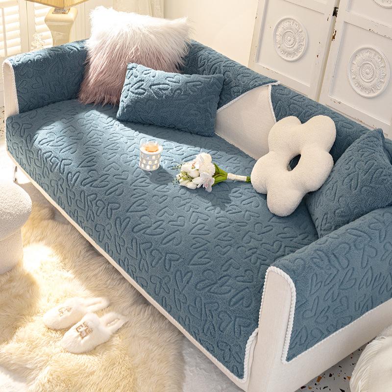 

Толстая подушка для дивана из овечьей шерсти, зимний теплый чехол для дивана, плюшевый нескользящий чехол для дивана для гостиной, тканевое полотенце, дышащее, удобное 70x70cm 1pcs