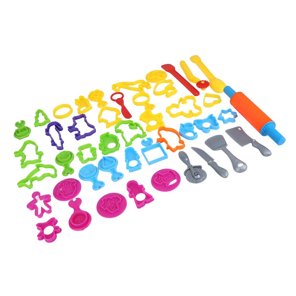 41PCS Dough Tools Set Rich Colors Various Shapes Plastic Dough Tools Kit for Kids Children
