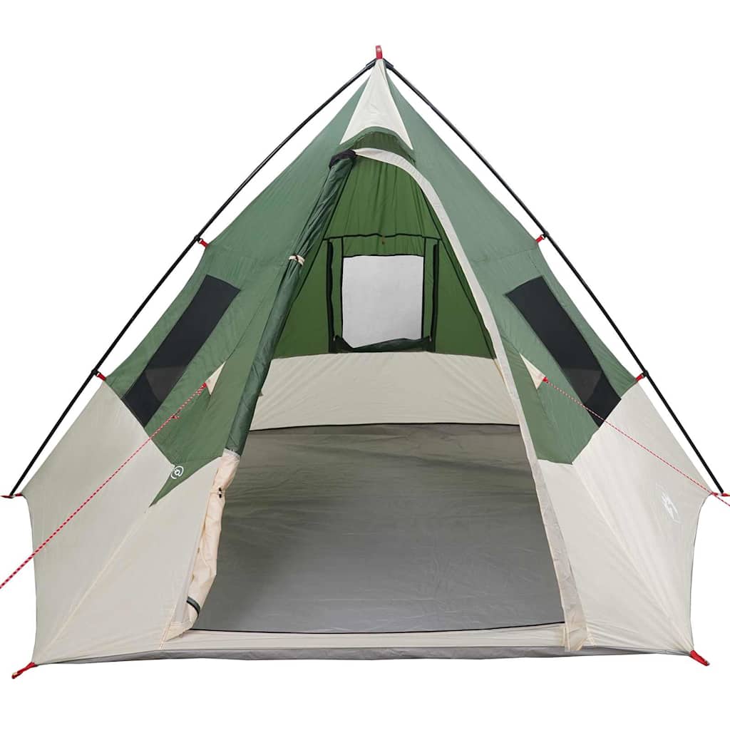 Tipi Tent with Roof and Storage Green 383 x 338 x 217 cm Taffeta