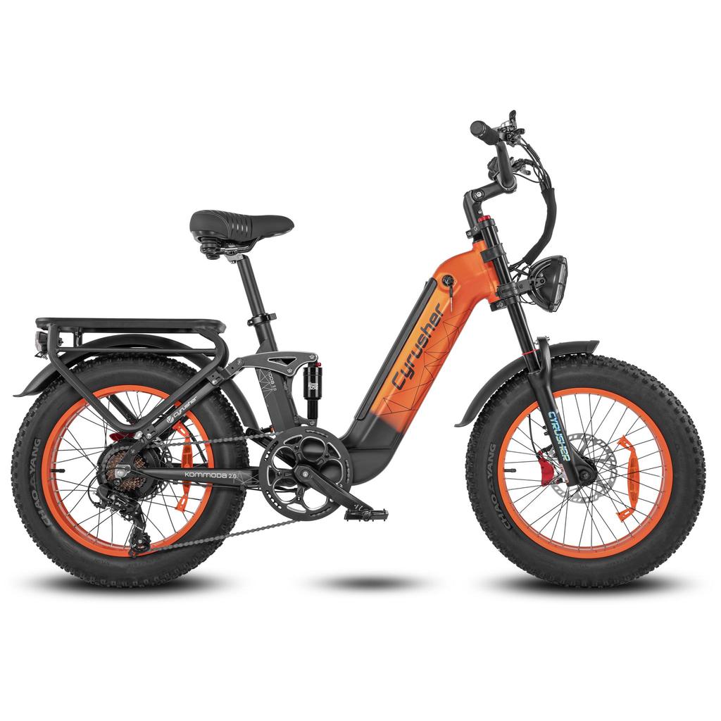 Rower Elektryczny Cyrusher Kommoda 2.0 250W Moc Szczytowa 48V 20AH Pełne Zawieszenie Rower Elektryczny Podwójny Hamulec Tarczowy Opona 20-Calowa E-bike