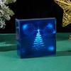 Christmas Gift Box With Printed Design Glass-Like Finish Tree Decor Storage 12x12x5cm Flip Lid