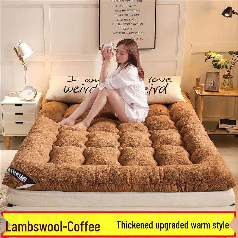 Thickened Warm Lambswool Tatami Mattress - Double, Anti-Slip, Foldable for Dorms