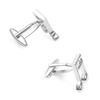 Music Note Electroplated Silver Metal Cufflinks Men's French