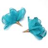 10pcs 5cm Mesh Chiffon Flower Earrings Pendant Colorful Flower Charms For DIY Jewelry Making Crafts Earrings Keychain Supplies