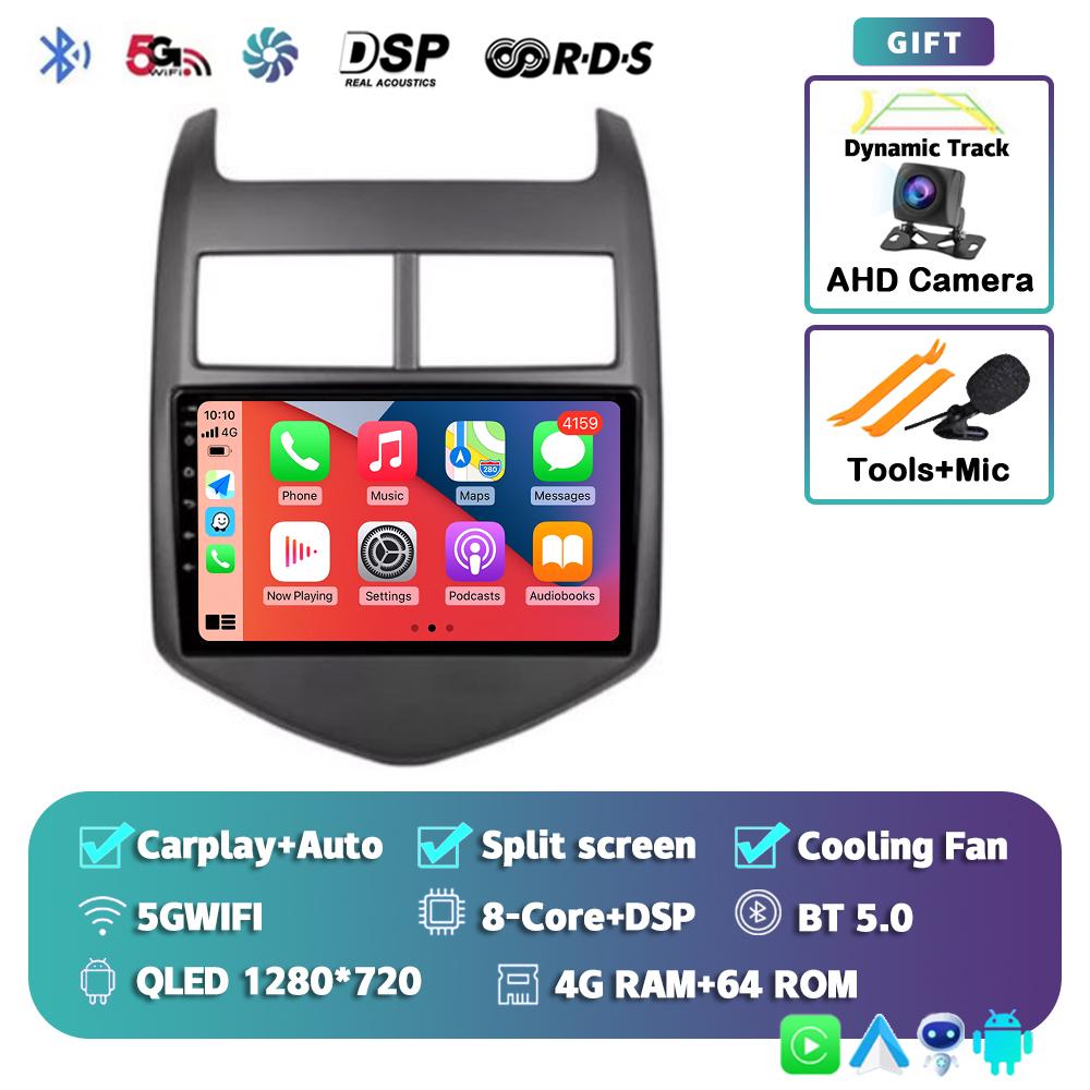 Android 14 Carplay Auto WIFI+4G Car Radio For Chevrolet Aveo 2 Sonic T300 2011-2015 Multimedia GPS Player Stereo 2din Head Unit