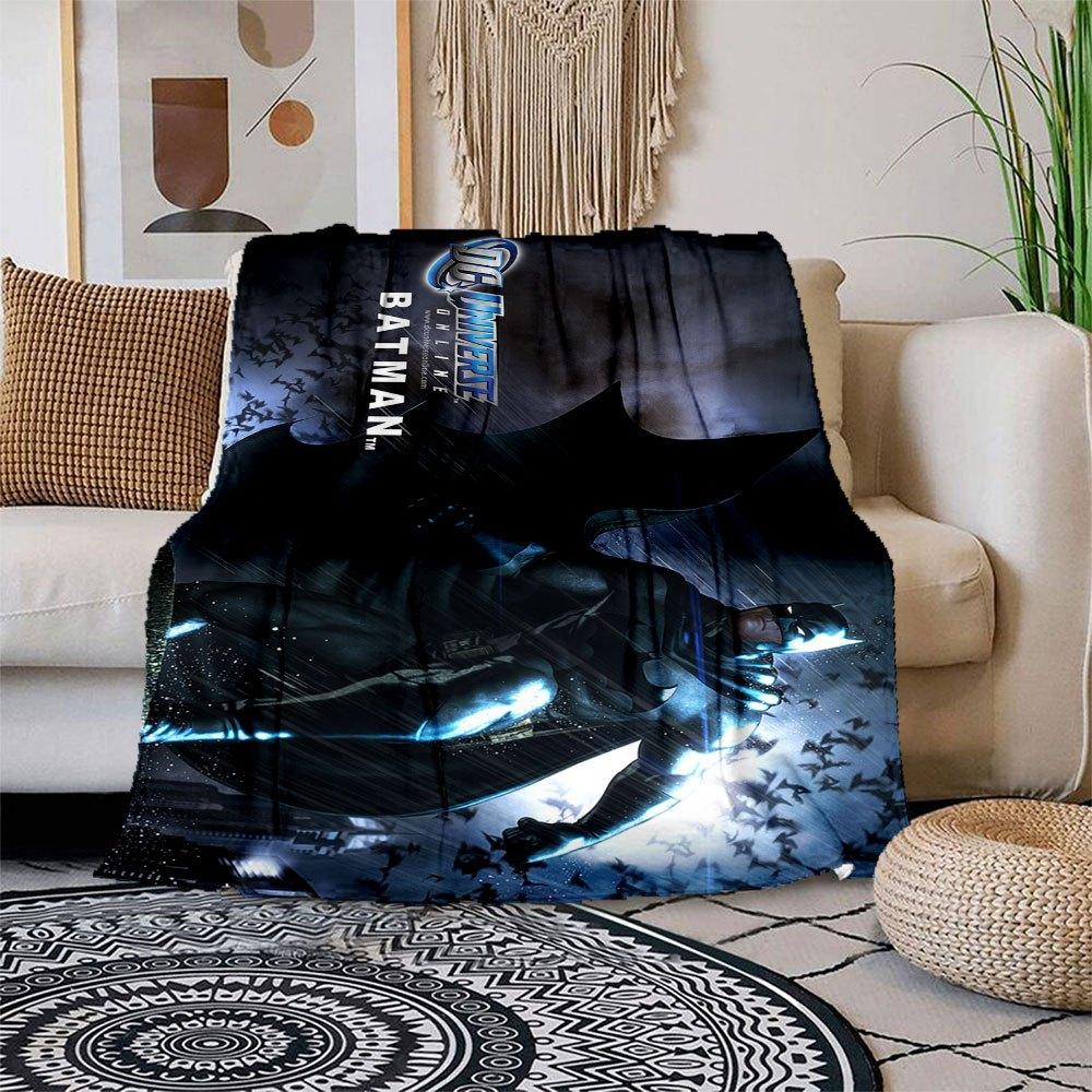 DC Universe Online Batman PosterBlanket Flannel Throw Blanket for Sofa, Bed, Travel, Camping, Office, Couch, Chair