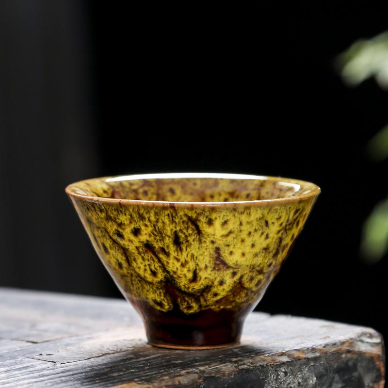 Kiln-Fired Ceramic Gongfu Tianmu Tea Tasting Bowl