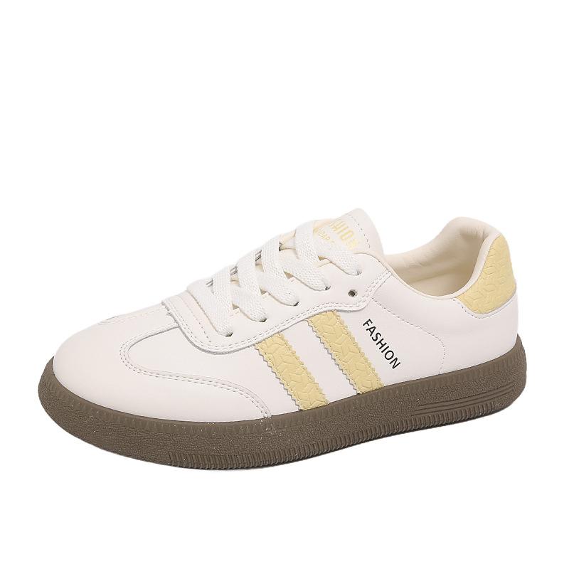 Retro-Farbabstimmung Plattform Damen neue modische vielseitige runde Zehe Schnürer Sport- und Freizeit-Board-Schuhe