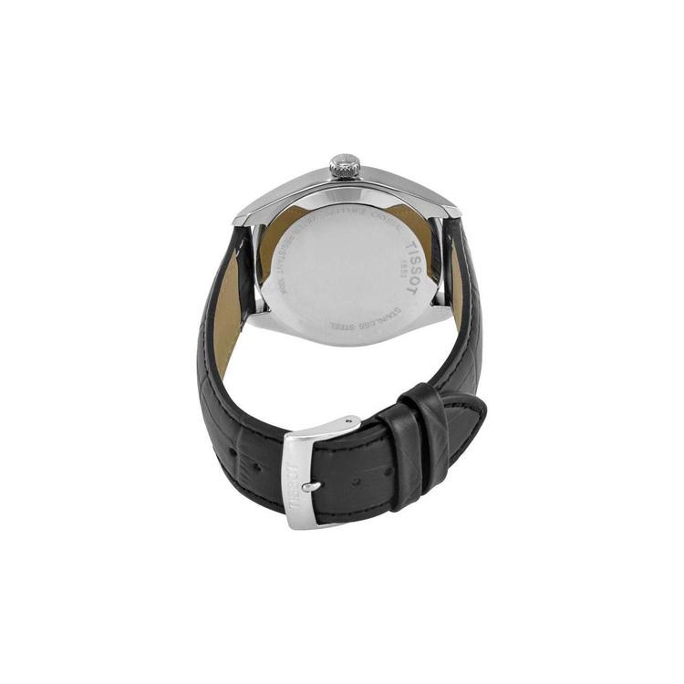 TISSOT PR100 Collection Quartz Movement Men's Watches Watch 39mm Black Dial Stainless Steel Case Leather Strap T101.451.16.051.00