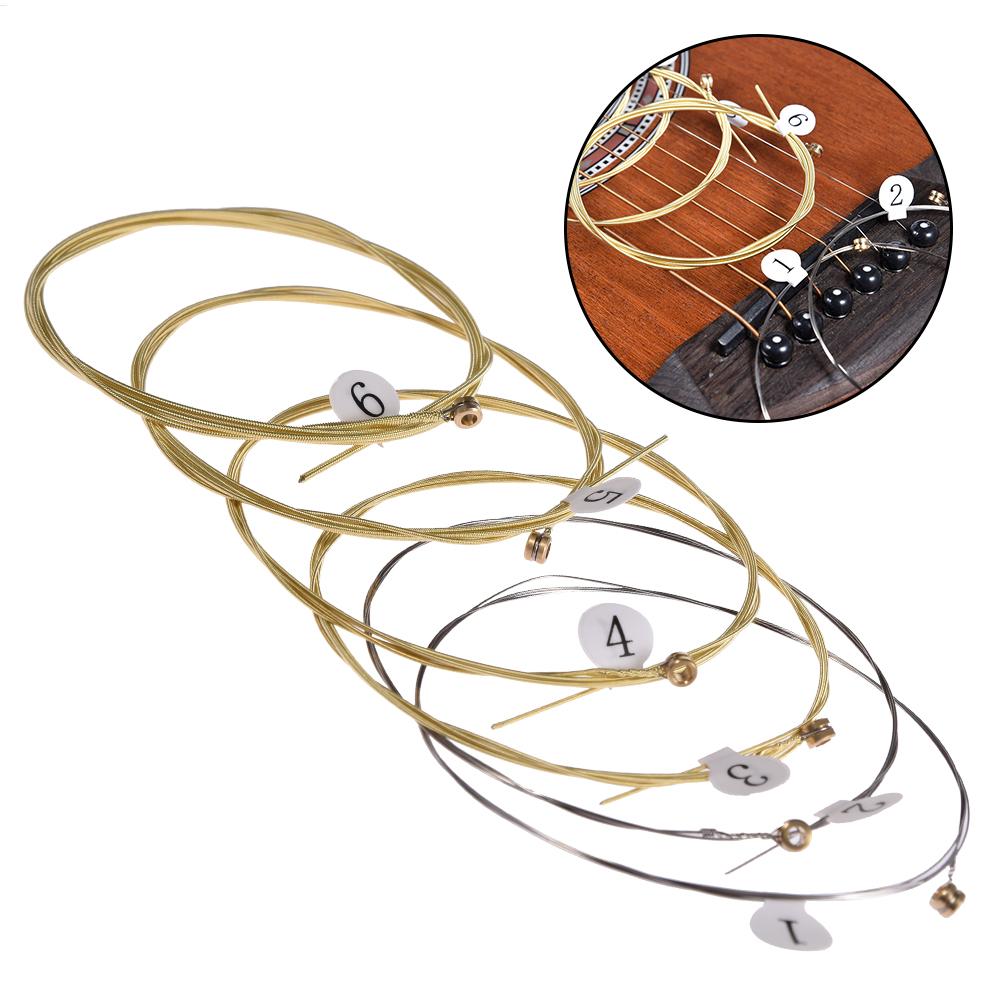 6pcs Wooden Guitar Strings Replacement for Guitar Performers Guitar Parts Replacement for Acoustic Wooden Guitar