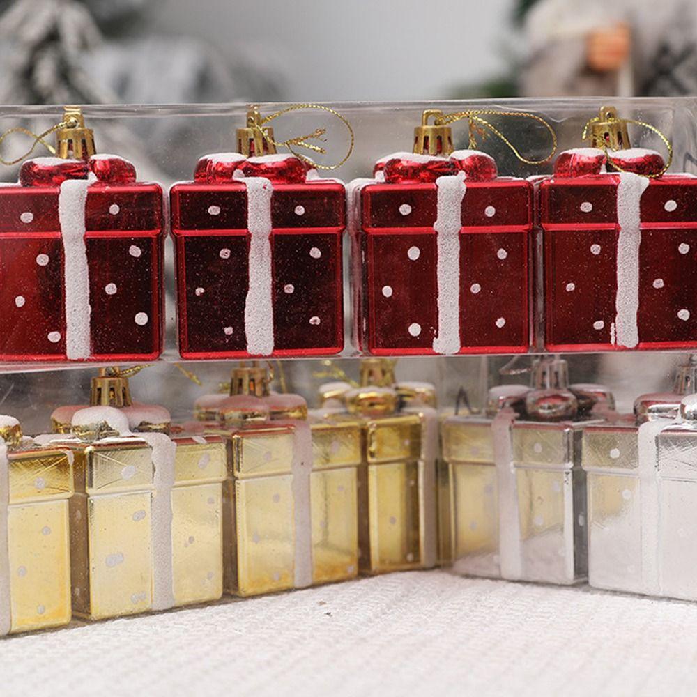 4/5cm Christmas Gifts Boxes Pendant DIY Crafts Christmas Tree Ornament  Hotel Office