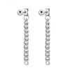 2Pcs Black Silver Small Steel Ball Stud Earrings Titanium Steel Chain Stud Earrings
