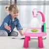 Educational Drawing Toys Set Painting Toy Projector Desk Tablet Learning Toy Tool Gift (Pink)