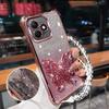 Shockproof Glitter Plating Case for Honor 400 Lite Honor400 Honor 400 Pro 400Pro Crystal Bracelet Holder Butterfly Bracket Cover