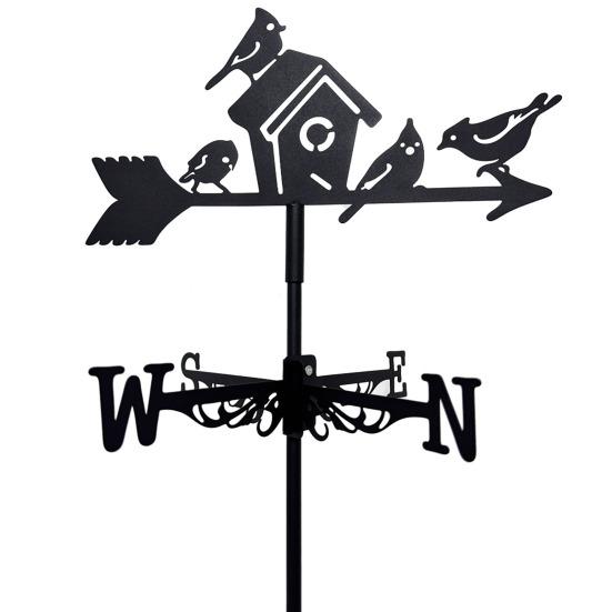 

Birdhouse Wind Vane Iron Rustic Garden Weather Vane Outdoor Weather Vane with Ground Stake for Lawn Courtyard Decoration Bird