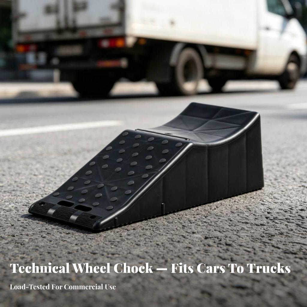 Automotive Wheel Chock Portable Triangular Wedge Impact-Resistant