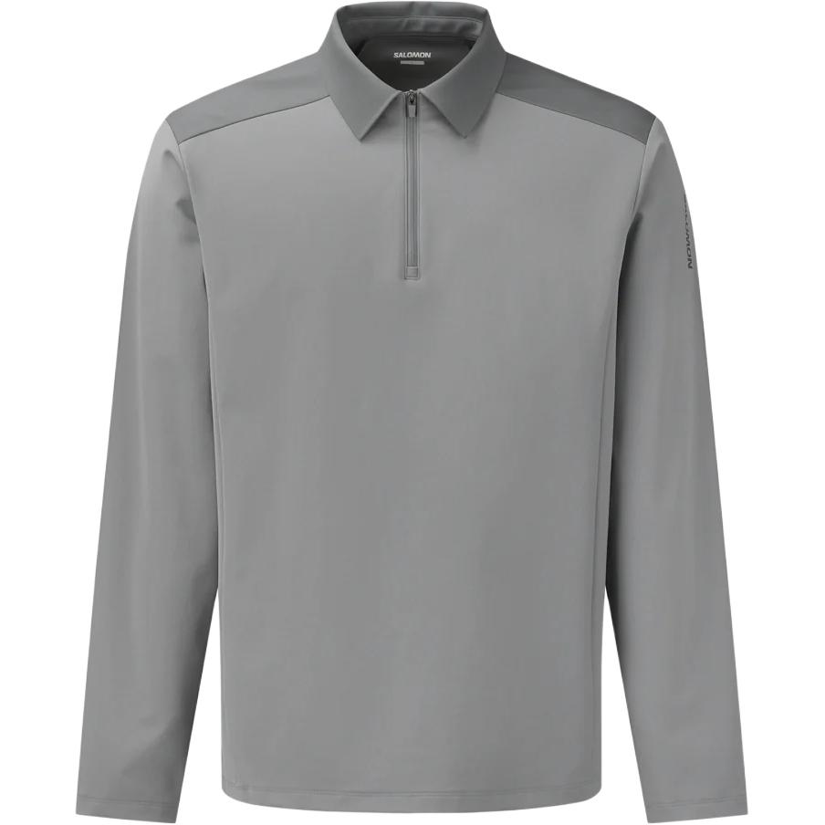 Salomon Letter Splicing Long Sleeve Loose Polo Shirt Men tops C30017