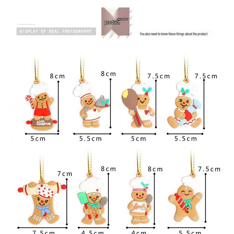 Twelve Style Gingerbread Man Christmas Tree Ornaments - Candy Series