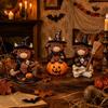 Halloween Witch Cow Resin Figurine with and Pumpkin, Cute Home Decor Ornament for Party