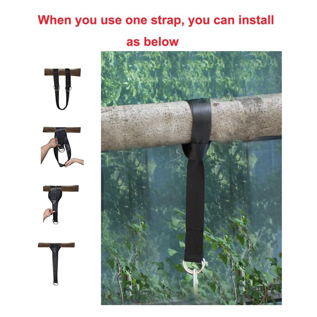 Tree Swing Hanging Straps Kit Holds 1200lbs Hammock Belt Carabiner Garden Patio Fishing Tire Safe Rope Supplies