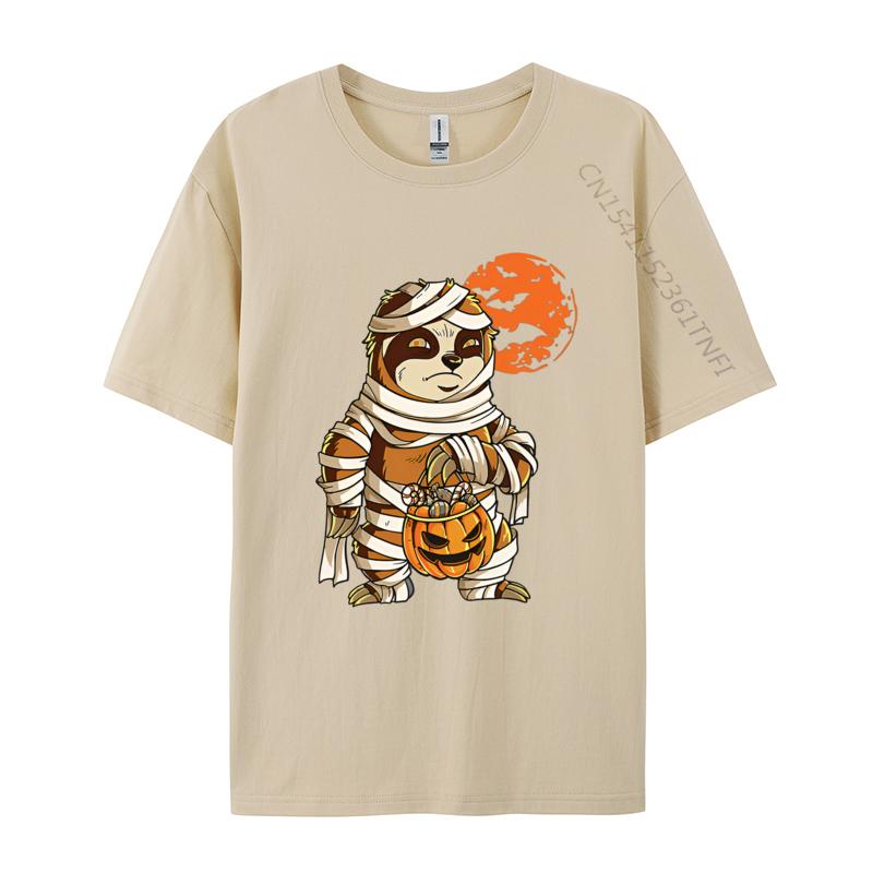 Mummy Pumpkin Halloween Sloth Funny Tshirts Birthday TShirt Customized T Shirts On Sale Cotton Men Tops  Tees Leisure
