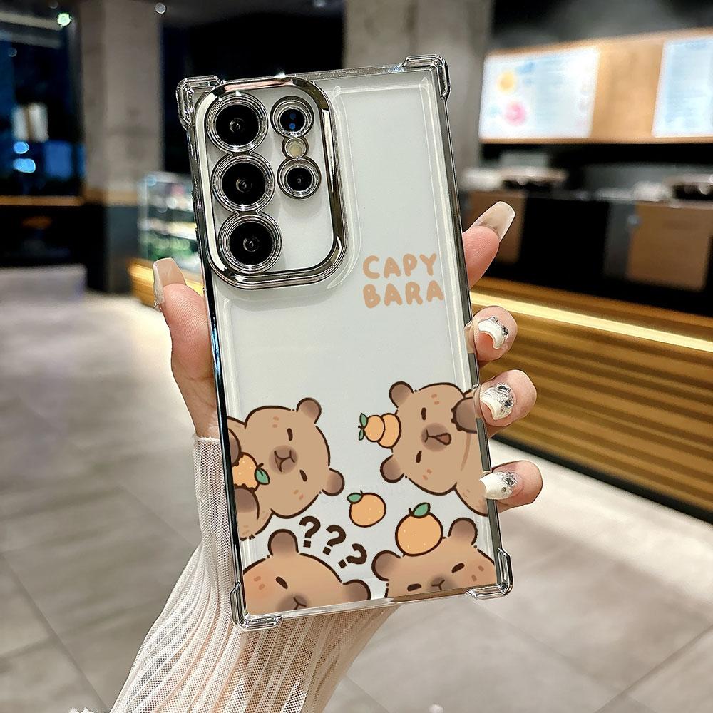 

Cute Little Capybara Funda For Samsung S26 Ultra Phone Case For Galaxy S25 FE S26 S24 S23 S22 S21 Ultra S20 Plus 5G Clear Cover Galaxy S20 FE