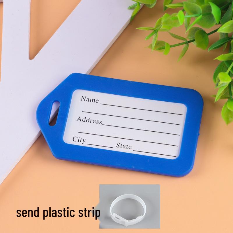 

Цветная пластиковая багажная бирка и держатель для карточки для регистрируемого багажа и посадочного талона синий