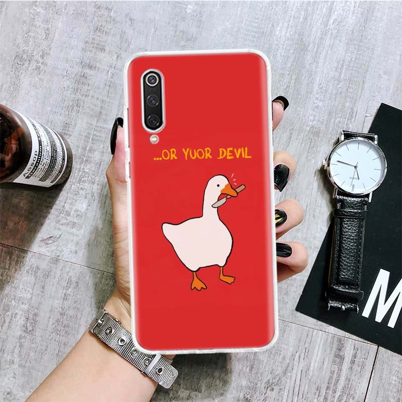 Cartoon Cute Goose Game Phone Case For Xiaomi Poco X3 Nfc F3 M3 F1 Mi Note 10 11 Lite 11T Pro 9 8 CC9 9T 10T 11i A3 A2 A1 Coque