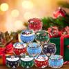Christmas Tin Sealed Box Round Can Candy Iron Case Kitchen Storage Container Jar Tin Gift Organizer