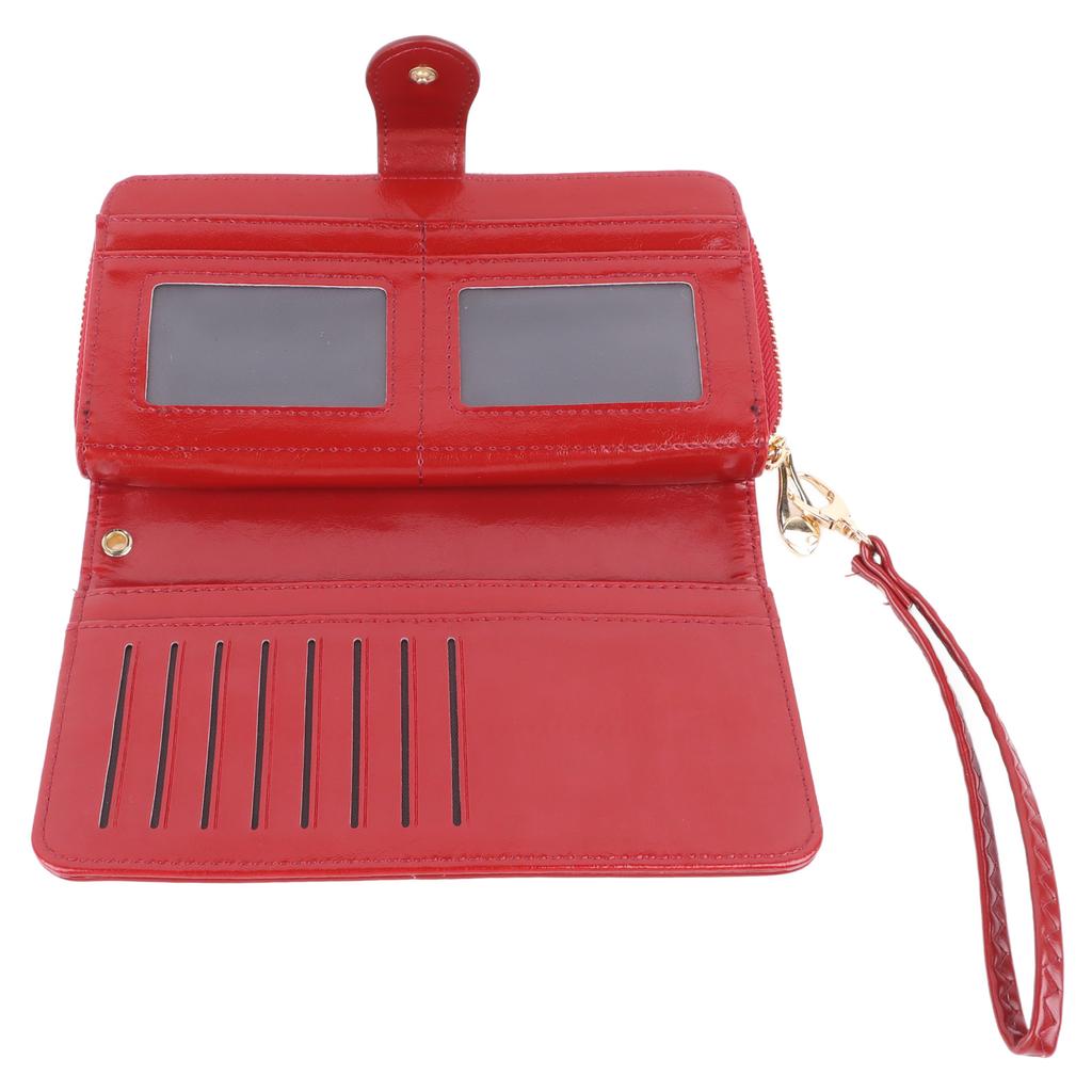 Women Long Wallet Stylish Multifunctional PU Leather Wallet Large Capacity Portable Female Wallet