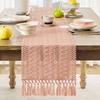 Knotted Tassel Cotton Linen Table Runner