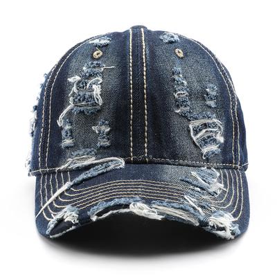 Spring and Autumn Personalized Washed Denim Ripped Cap Outdoor Travel Warm Sunscreen Shade Baseball Cap