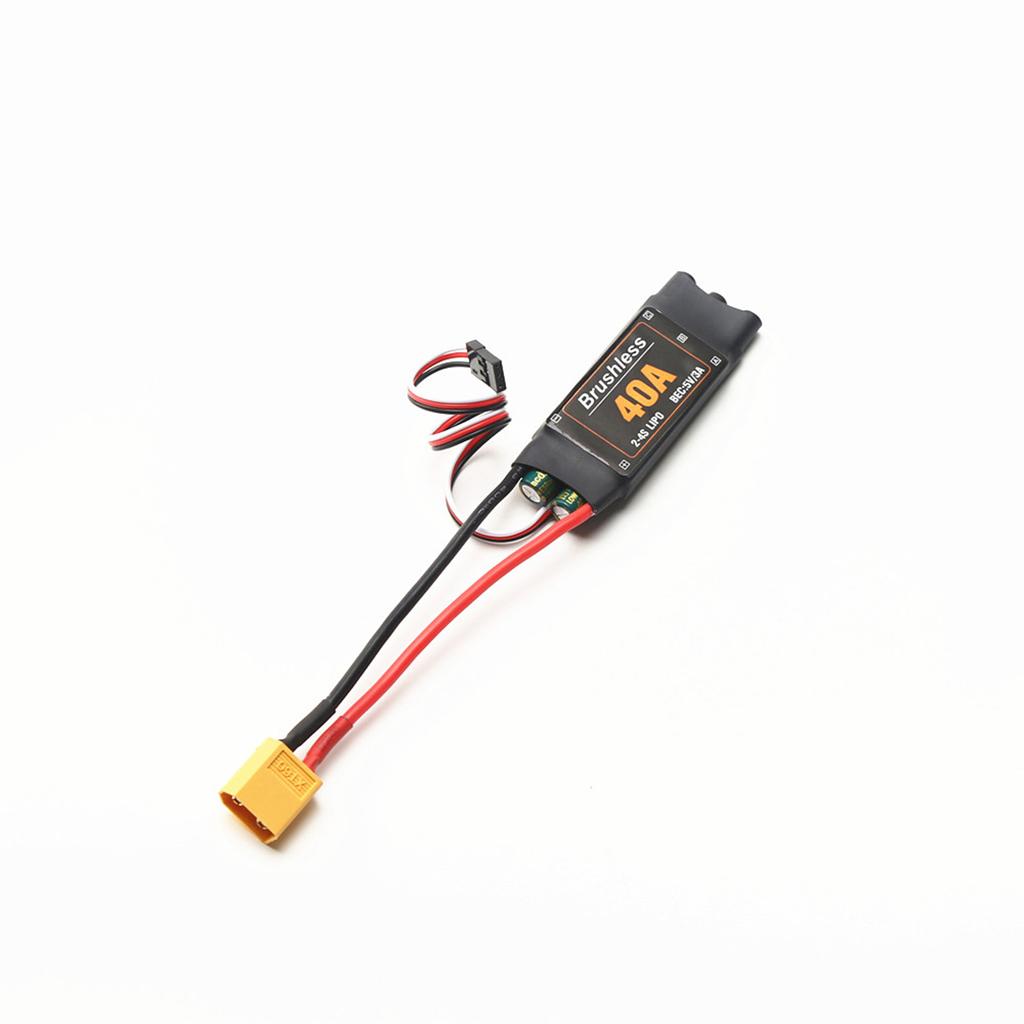 40A Brushless ESC 2 4S Electronic Speed Controller XT60 Plug with 5V 3A BEC 3.5MM Banana Head for Airplane Aircraft