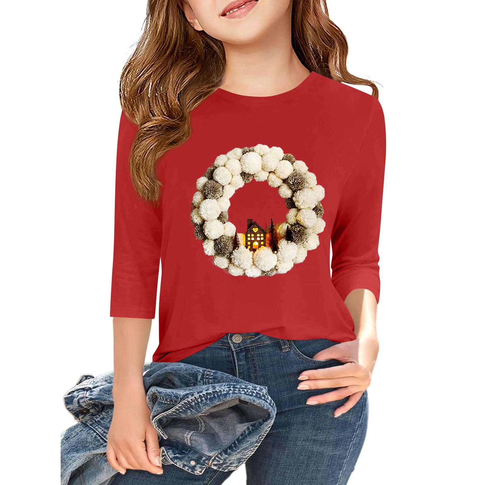 

Детская повседневная футболка с круглым вырезом и принтом «День независимости» с рукавом 3/4 130 красный