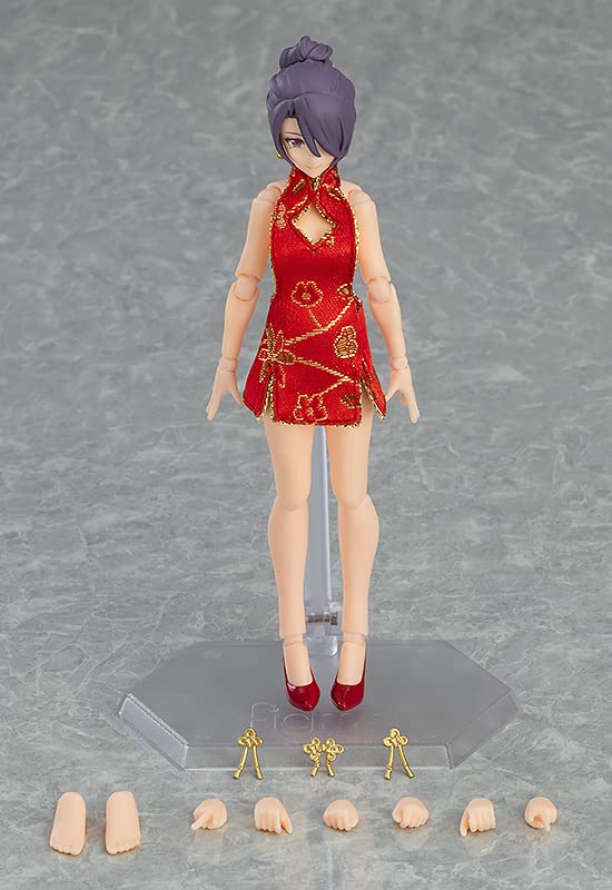 Figma Styles Female Body with Mini Skirt China Dress Coordination Plastic Painted Movable Figure [Mika] Non-Scale