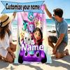 Custom Name Personalized Gabby's Dollhouse Print Beach Towel, for Trip Camping Beach Party Home Decor, Birthday Gift for Family & Friends