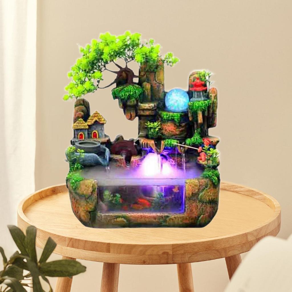 Stolní vodní fontána Skalka Krajina Vodopád Zenová Meditace Bonsaj Feng Shui Dekor pro Jógu Obývací pokoj Vnitřní Relaxace