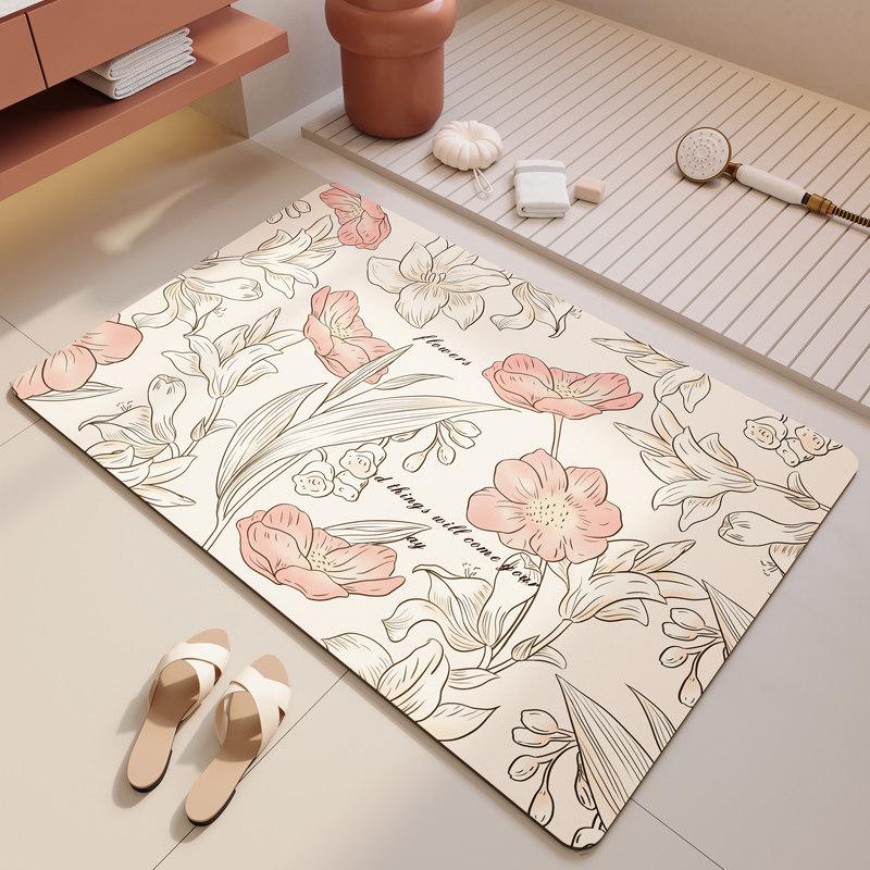 Used Windflower Diatom Mud Floor Mat – Stain-Resistant, Non-Slip, Quick-Dry, Water-Absorbent, Easy Clean Foot Mat for Sink