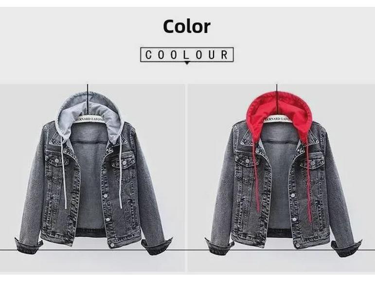 2025 Women's Short Slim Hooded Denim Jacket – Korean Style, Long-Sleeved, for Spring & Autumn Students