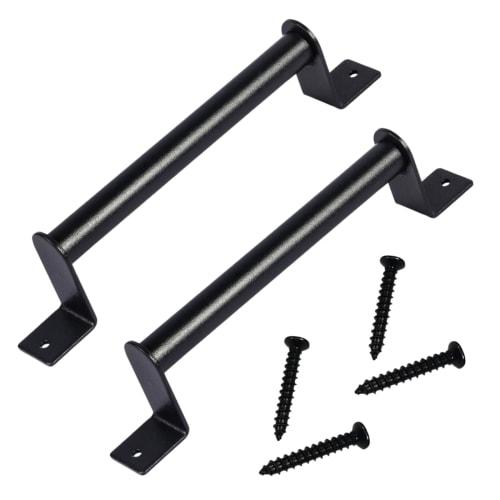 TIGRE BLANC Handrail Door Handle, Carbon Steel, for Sliding Doors, Entryways, Warehouses, Lightweight Doors, Matte Black, Set of 2