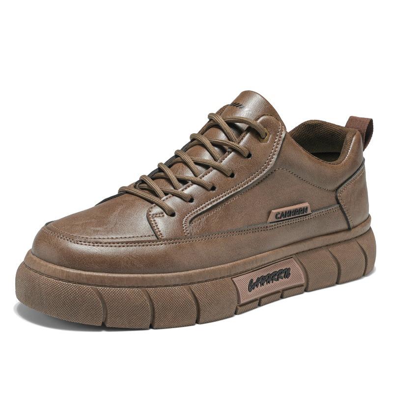 Men's Shoes Spring New Breathable Waterproof and Non-slip Shoes Men's Trend Versatile Black Leather Shoes Casual Sports Board Shoes Men's