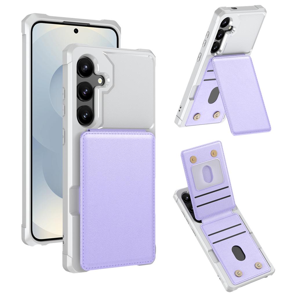 For Samsung Galaxy S25 FE Case Vertical Flip Card Slot Kickstand Leather + TPU Phone Cover