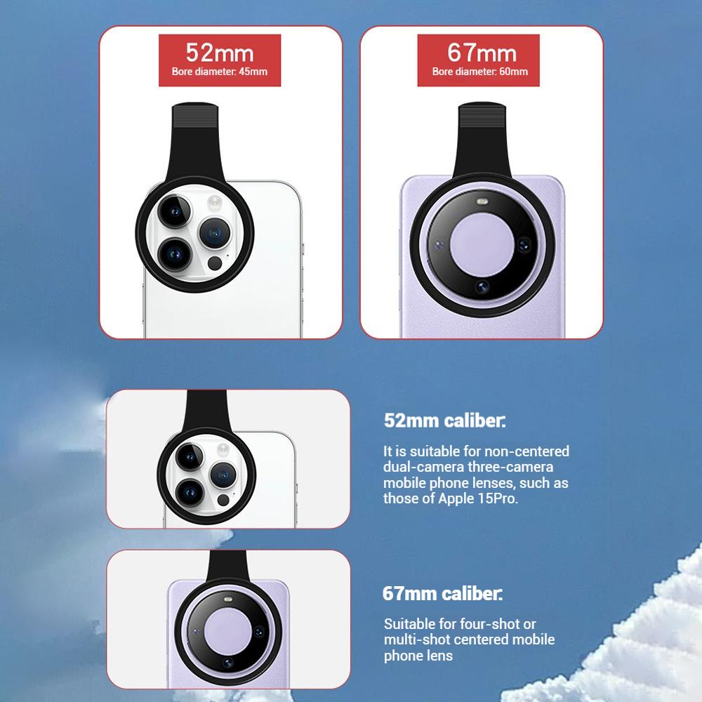 52MM Cpl Universal lens Digital Filter Lens Protector For Smartphone Lens Circular Polarizing Filter Compatible Any Phone Camera