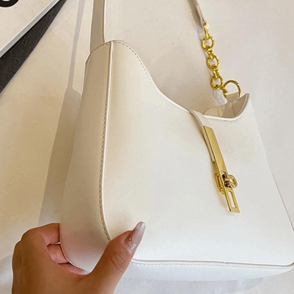 Fashion Retro Shoulder Bag Spicy Girl Vintage Underarm Bag Pure Color Shoulder Bag  Streetwear