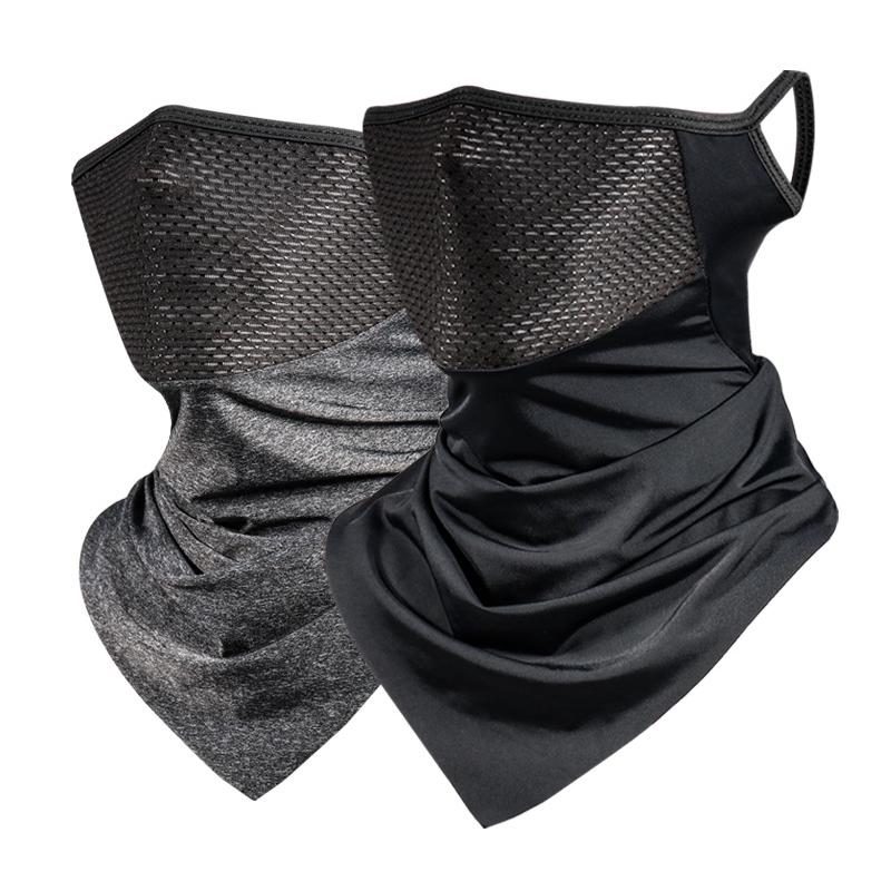 Summer Men Mask Full Face Two-Wheeler Neckerchief Biking Bandana UV Protection Mask Breathable Ice Silk Outdoor Suspending Ear Sc Practical Use
