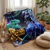 Crystal Dinosaur Fantasy Blanket Personalized Name Flannel Blanket Soft Cozy Plush Throw for Sofa Bed Lightweight Home Decor