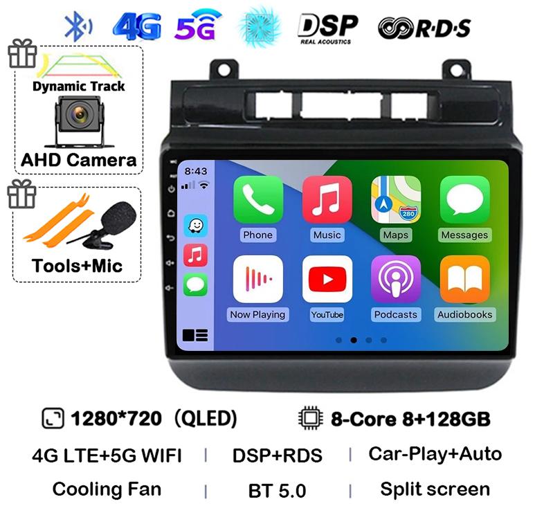 Android 14 Auto Carplay 4G WIFI Car Radio For Volkswagen Touareg FL NF 2010-2018 Multimedia Video Player Navigation Stereo GPS