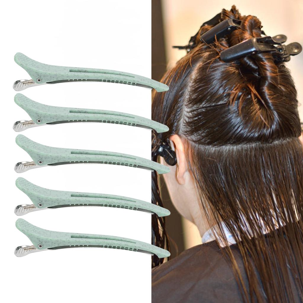6 Stück Entenschnabel Haarstyling-Klammer Professionelle Tragbare Salon-Abteilungs-Haarklammer für Frauen Mädchen Grün